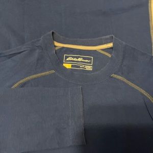 EDDIE BAUER TRAVEX LOOKOUT LONG-SLEEVE PERFORMANCE ROYAL BLUE T-SHIRT SMALL EUC